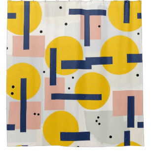 Retro Abstract Brushstroke (12) Shower Curtain