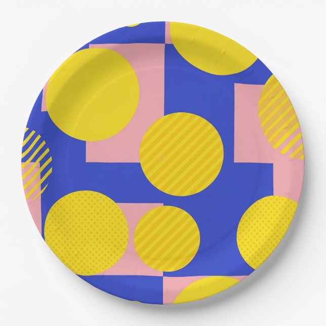 Retro Abstract Brushstroke (13) Paper Plates (Front)