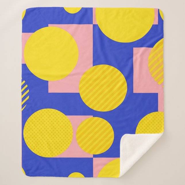 Retro Abstract Brushstroke (13) Sherpa Blanket (Front)