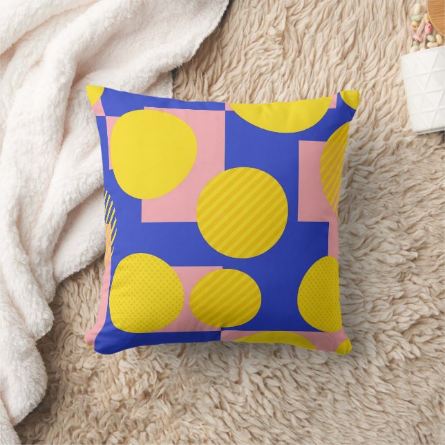 Retro Abstract Brushstroke (13) Throw Pillow (Blanket)
