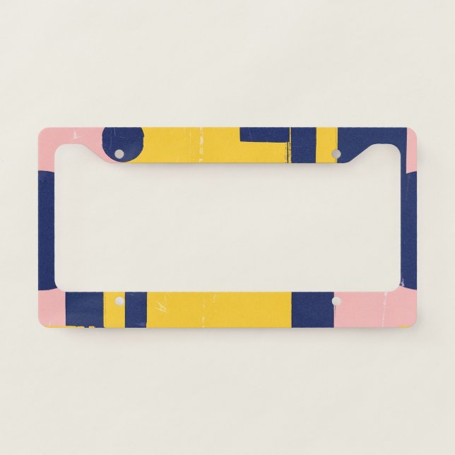 Retro Abstract Brushstroke (14) License Plate Frame (Front)