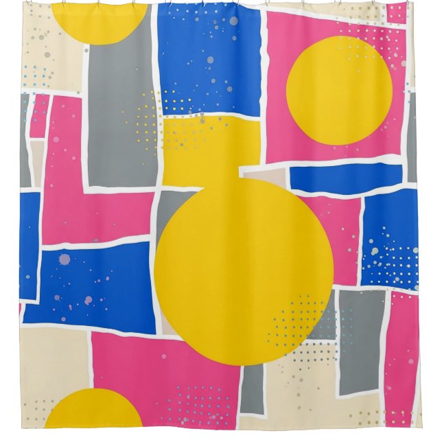 Retro Abstract Brushstroke (14) Shower Curtain (Front)