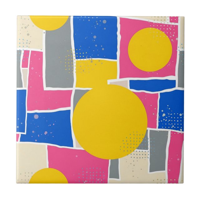 Retro Abstract Brushstroke (15) Ceramic Tile (Front)