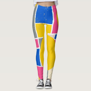 Retro Abstract Brushstroke (15) Leggings