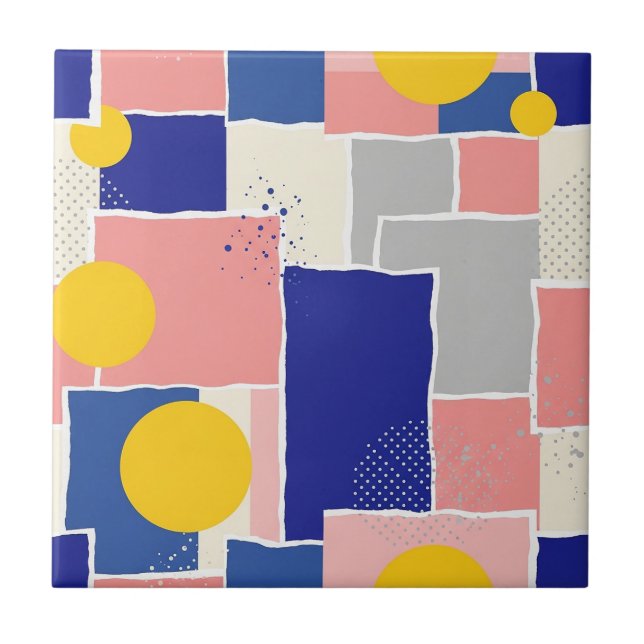 Retro Abstract Brushstroke (16) Ceramic Tile (Front)