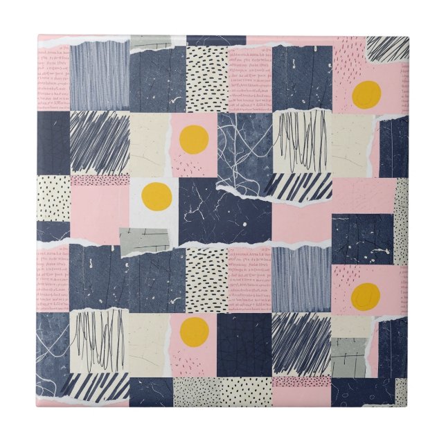Retro Abstract Brushstroke (1) Ceramic Tile (Front)