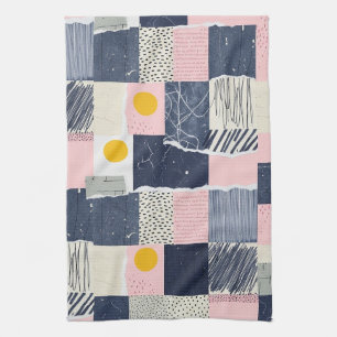 Retro Abstract Brushstroke (1) Kitchen Towel