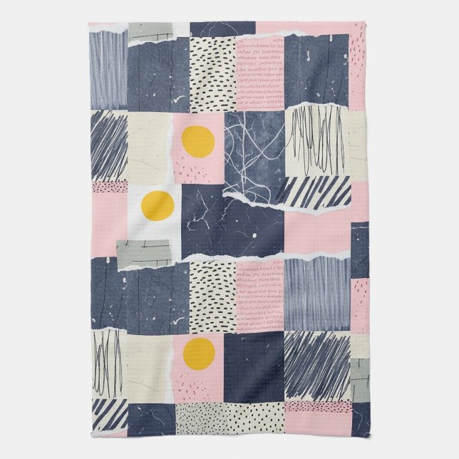 Retro Abstract Brushstroke (1) Kitchen Towel (Vertical)
