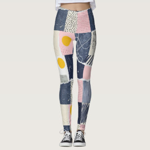 Retro Abstract Brushstroke (1) Leggings