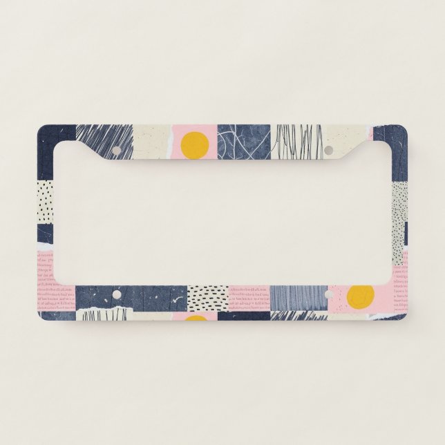 Retro Abstract Brushstroke (1) License Plate Frame (Front)