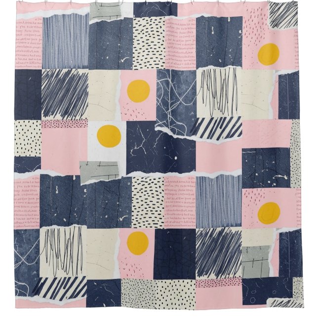 Retro Abstract Brushstroke (1) Shower Curtain (Front)