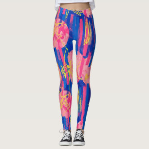 Retro Abstract Brushstroke (2) Leggings