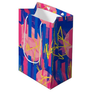 Retro Abstract Brushstroke (2) Medium Gift Bag