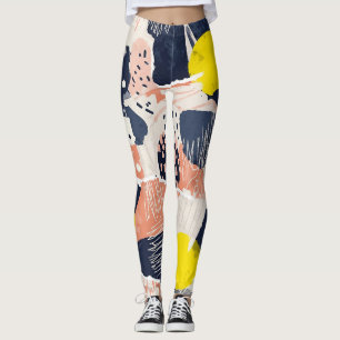 Retro Abstract Brushstroke (4) Leggings