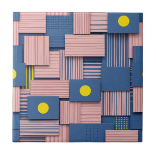 Retro Abstract Brushstroke (5) Ceramic Tile