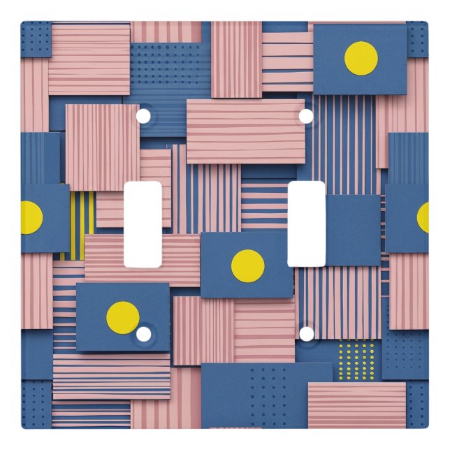 Retro Abstract Brushstroke (5) Light Switch Cover (Front)