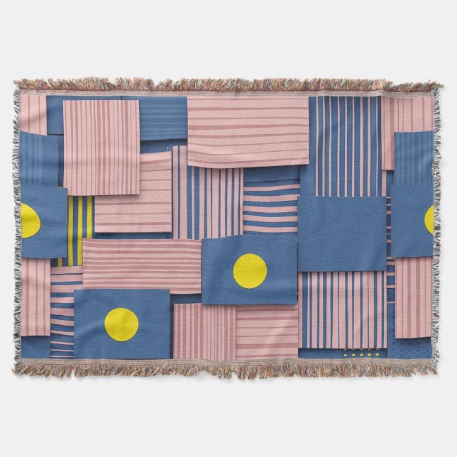Retro Abstract Brushstroke (5) Throw Blanket (Front)