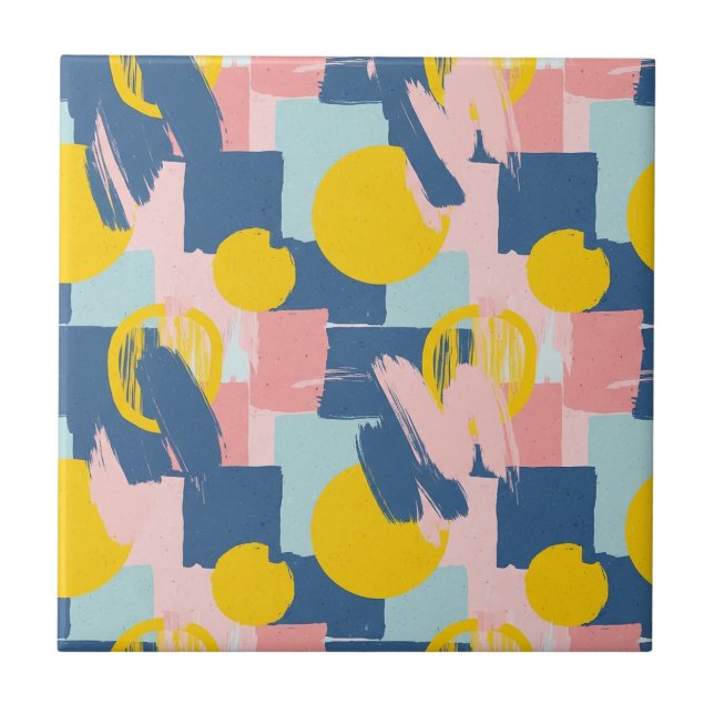 Retro Abstract Brushstroke (6) Ceramic Tile (Front)
