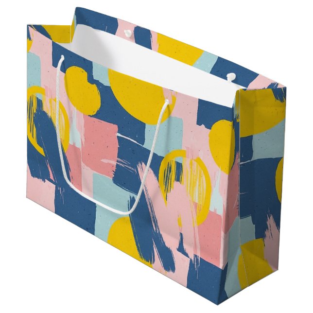 Retro Abstract Brushstroke (6) Large Gift Bag (Front Angled)