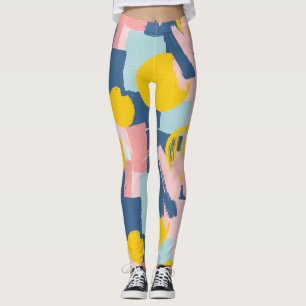 Retro Abstract Brushstroke (6) Leggings