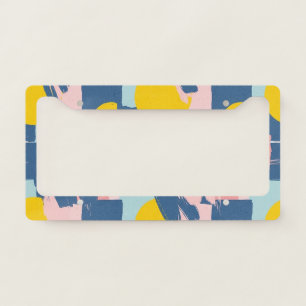 Retro Abstract Brushstroke (6) License Plate Frame