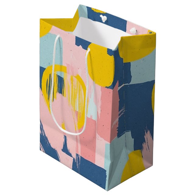 Retro Abstract Brushstroke (6) Medium Gift Bag (Front Angled)