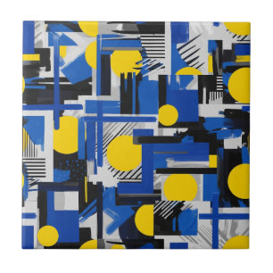 Retro Abstract Brushstroke (7) Ceramic Tile