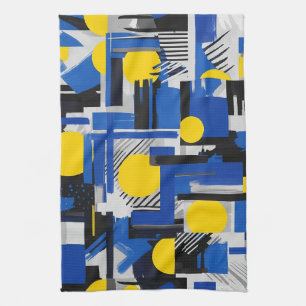Retro Abstract Brushstroke (7) Kitchen Towel