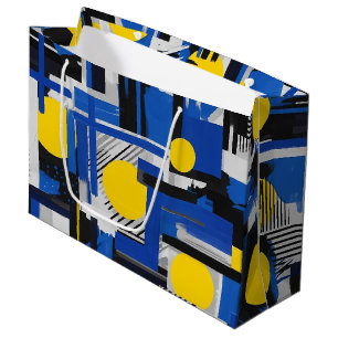 Retro Abstract Brushstroke (7) Large Gift Bag