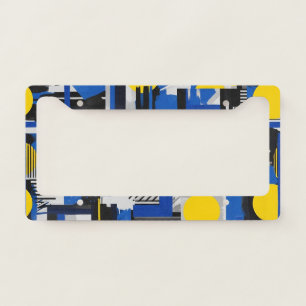 Retro Abstract Brushstroke (7) License Plate Frame