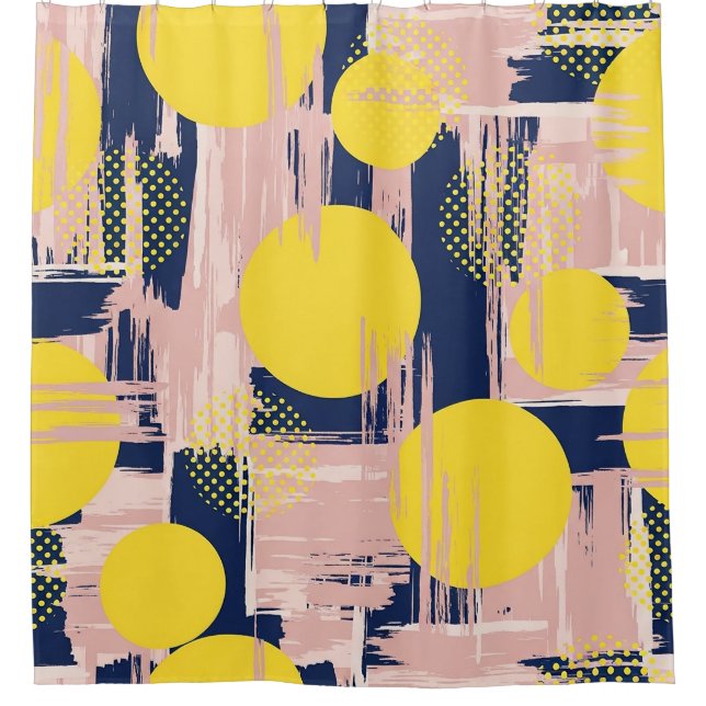 Retro Abstract Brushstroke (8) Shower Curtain (Front)