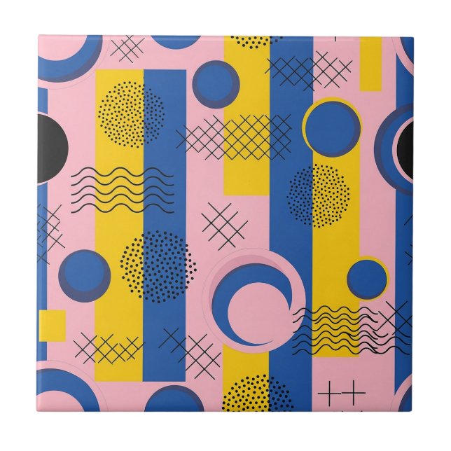 Retro Abstract Brushstroke (9) Ceramic Tile (Front)