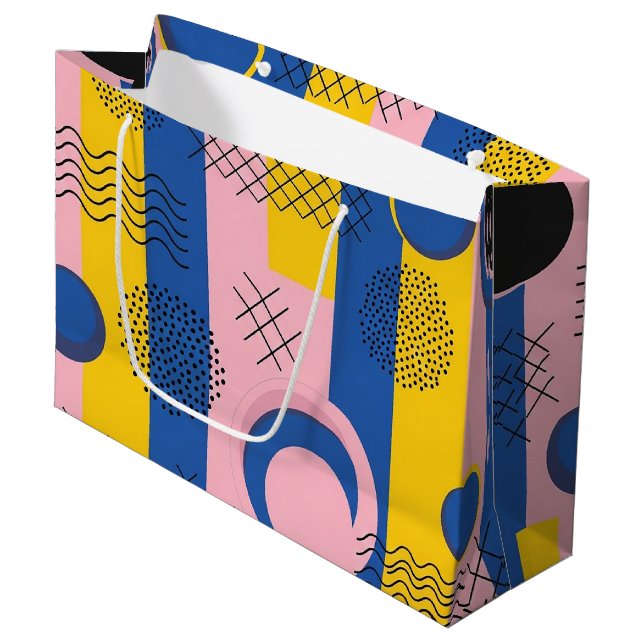 Retro Abstract Brushstroke (9) Large Gift Bag (Front Angled)