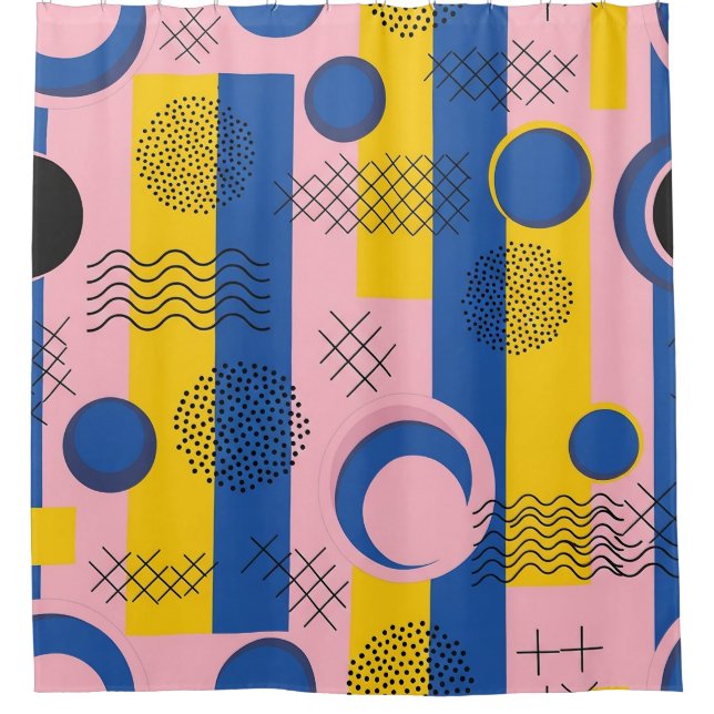 Retro Abstract Brushstroke (9) Shower Curtain (Front)