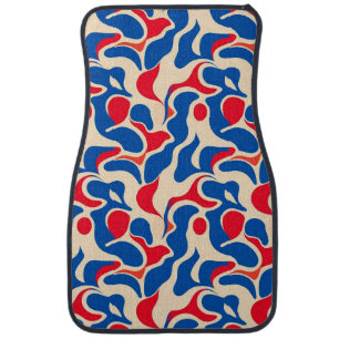 🚗 Retro Abstract Car Interior Floor Mat Style 🚗