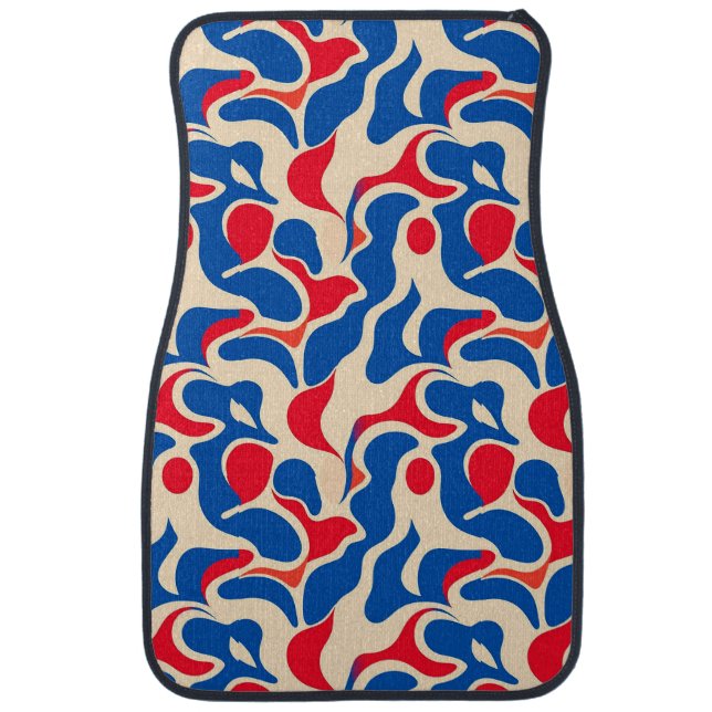 🚗 Retro Abstract Car Interior Floor Mat Style 🚗 (Front)