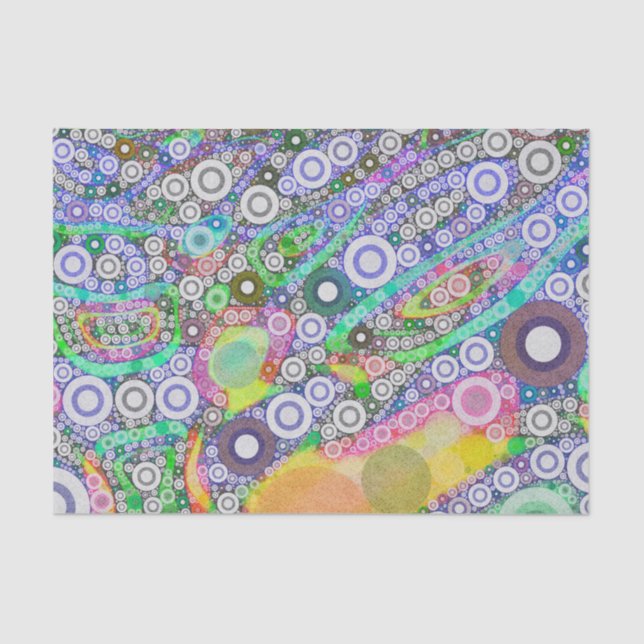 Retro Abstract Circle Pattern Tissue Paper (Front)