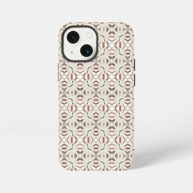 Retro abstract clock pattern iphone case (Back)