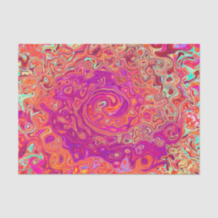 Retro Abstract Coral and Purple Marble Swirl Tissue Paper
