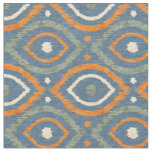 Retro abstract design in blue Ikat navajo style Fabric