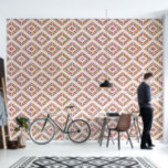 Retro abstract design in Ikat geometric style. Wallpaper