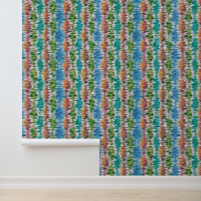 Retro abstract design in Ikat style. Wallpaper (Application)