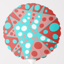 Retro abstract designs in red, white & turquoise