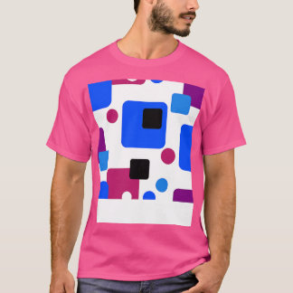 Retro Abstract Dream Space Magenta Blue Black on W T-Shirt