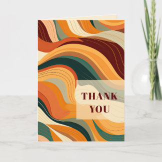 Retro Abstract Earthy Terracotta Thank You Card