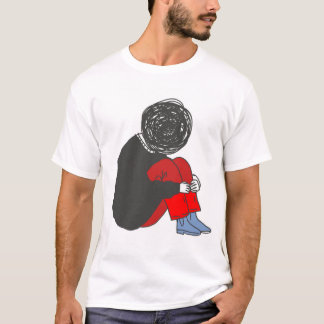 Retro Abstract Expressionism Depression Face Illus T-Shirt