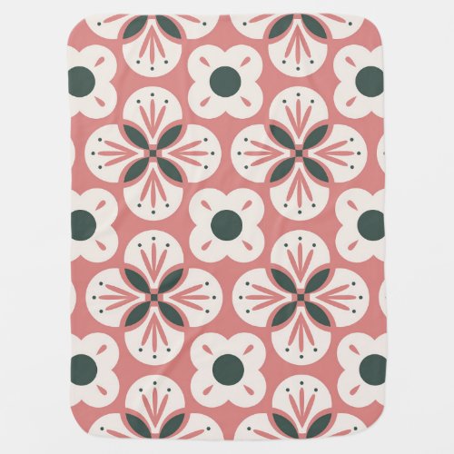 Retro Abstract Floral Seamless Pattern Baby Blanket