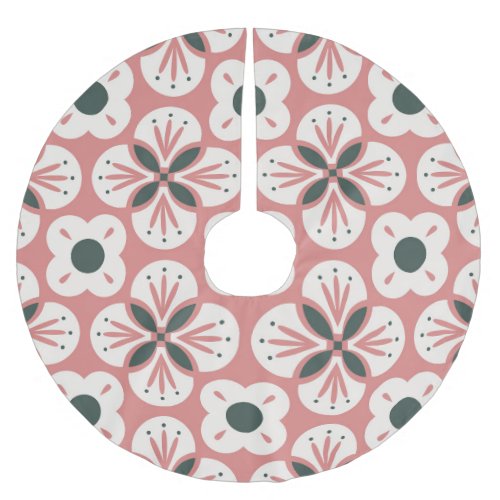 Retro Abstract Floral Seamless Pattern Brushed Polyester Tree Skirt