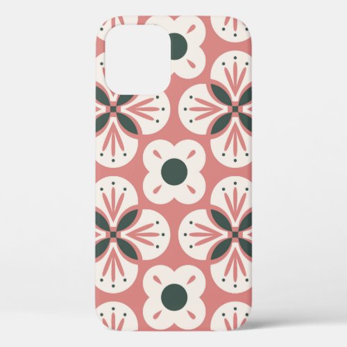 Retro Abstract Floral Seamless Pattern iPhone 12 Case