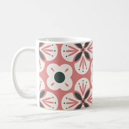 Retro Abstract Floral Seamless Pattern Coffee Mug